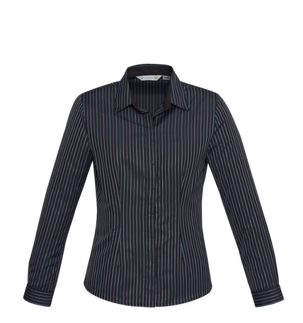 S415LL Ladies Reno Stripe Long Sleeve Shirt
