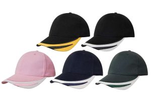 4072 Brushed Heavy Cotton Cap with Peak Trim Embroidered Brushed Heavy Cotton Cap with Peak Trim Embroidered