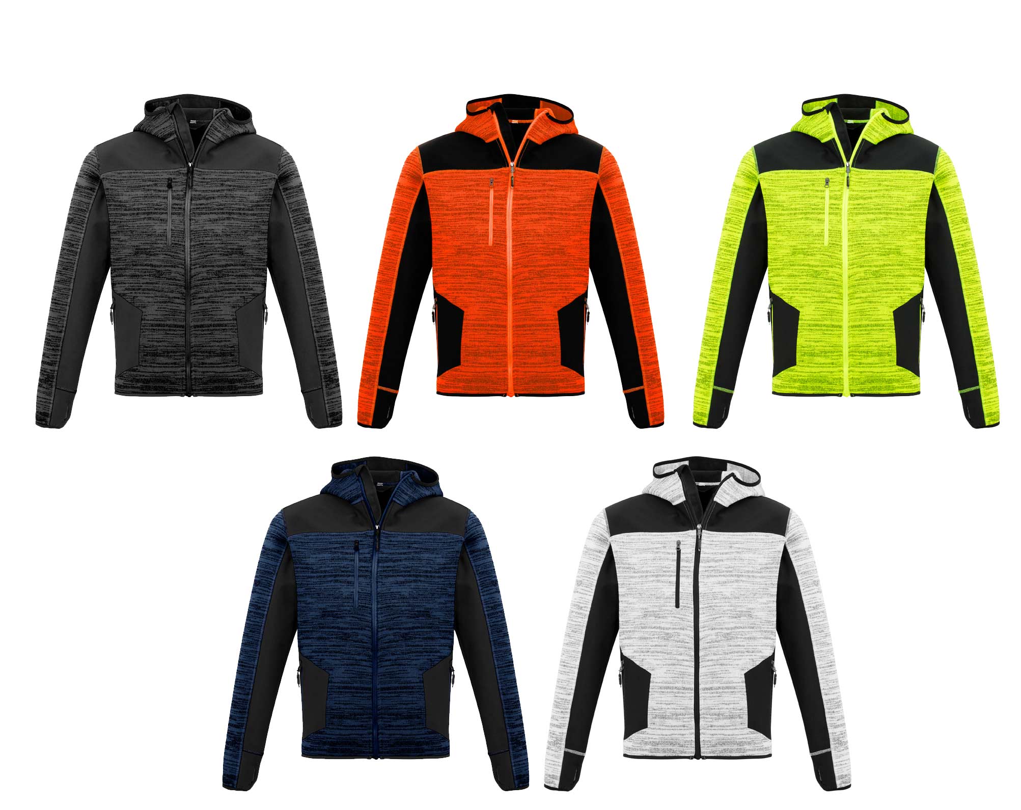 Syzmik Streetwrox Reinforced Knit Hoodie Jacket – Unisex, Full Zip, Thumb Holes, Multi-Colour