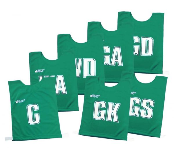 7 A-SIDE  ELASTIC NETBALL BIBS SET (SENIOR) - Green/White