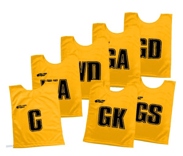 7 A-SIDE  ELASTIC NETBALL BIBS SET (SENIOR) - Yellow/Black