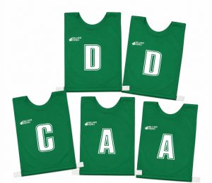 5 A-Side Elastic Netball Bib Set Green/White - Junior