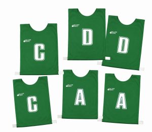 6 A-Side Elastic Netball Bib Set(Junior)-Green/White