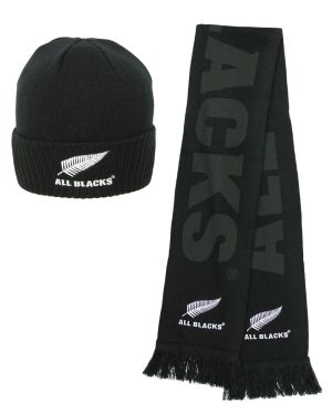 All Blacks Classic Beanie & Blackout Scarf All Blacks Classic Beanie & Blackout Scarf