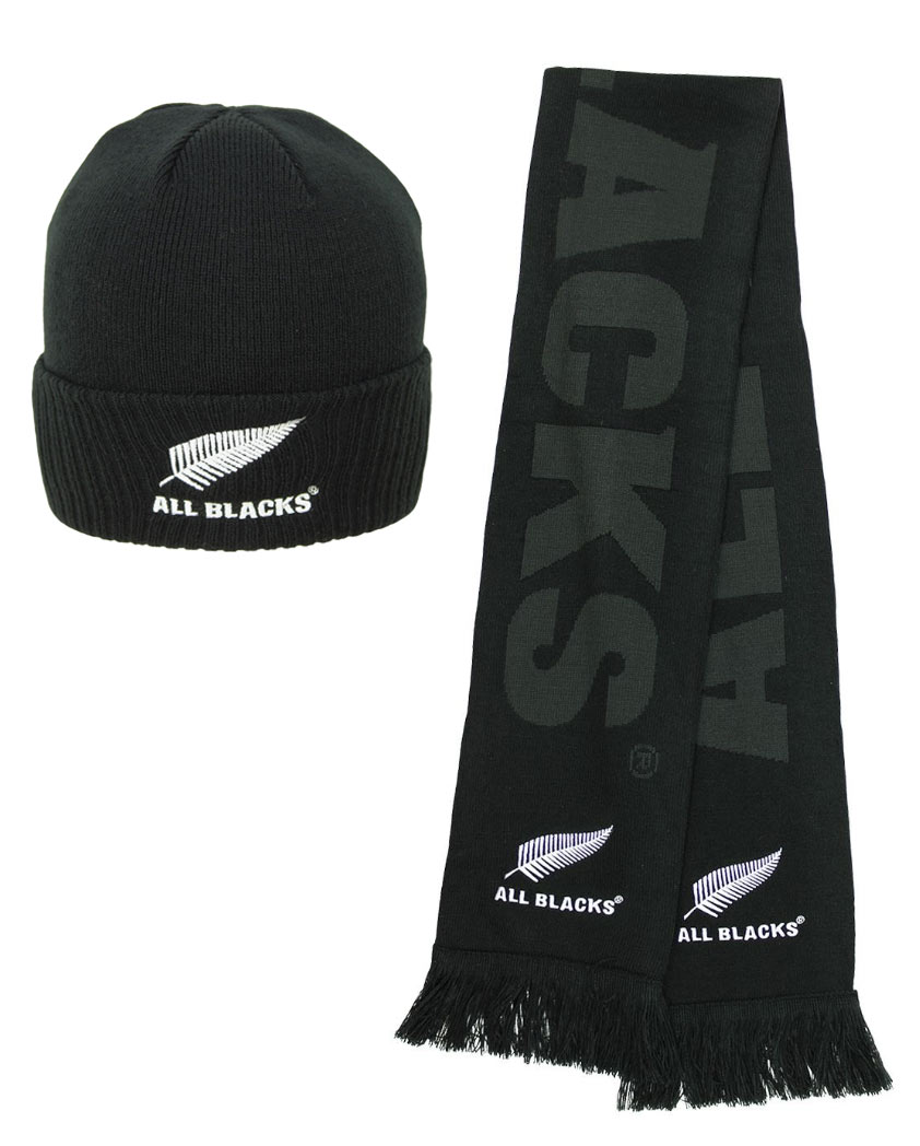 All Blacks Classic Beanie & Blackout Scarf All Blacks Classic Beanie & Blackout Scarf