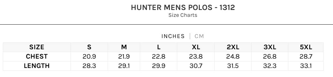 1312 Hunter Mens Polo Shirts