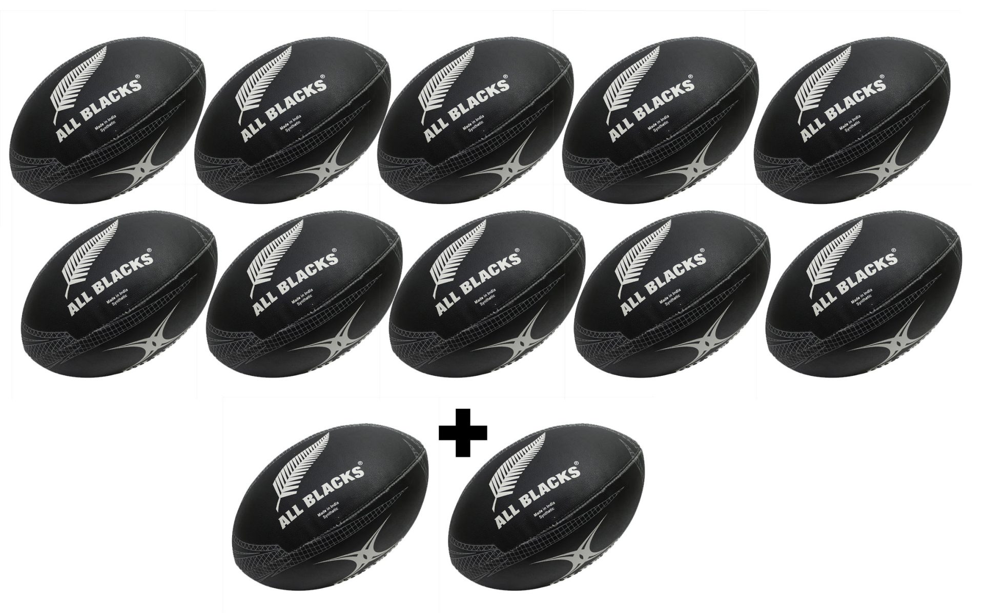 12 x Gilbert All Blacks Supporter Rugby Balls Black 10 Inch 12 x Gilbert All Blacks Supporter Rugby Balls Black 10 Inch