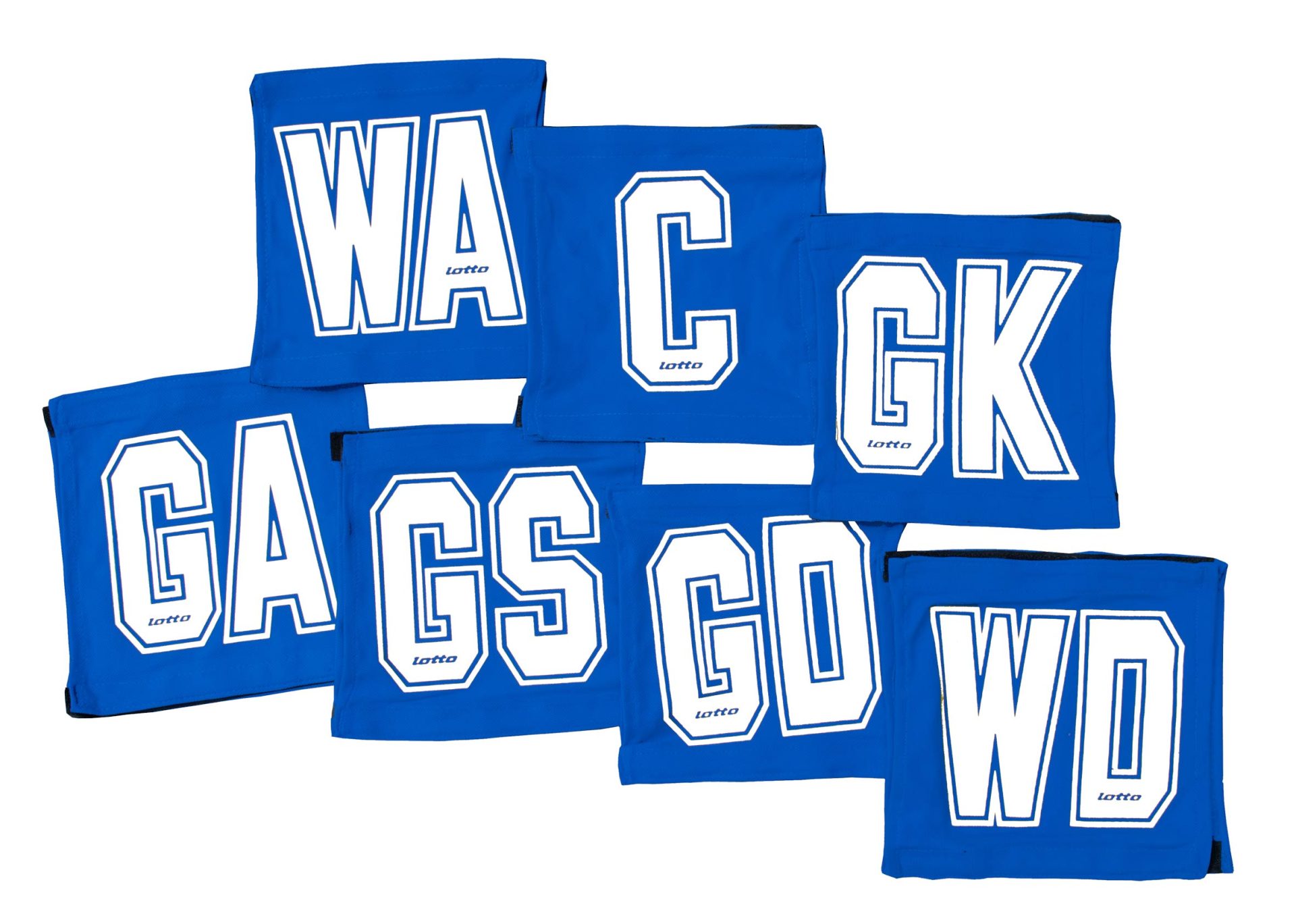 7 A-Side Lotto Velcro Netball Bibs - Royal/White Lotto Velcro Netball Bibs - Royal/White