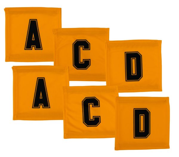 6 A-Side Velcro Netball Bib Set - Gold/Black
