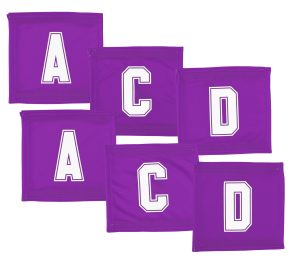 Velcro Netball Bib Set - Purple/White