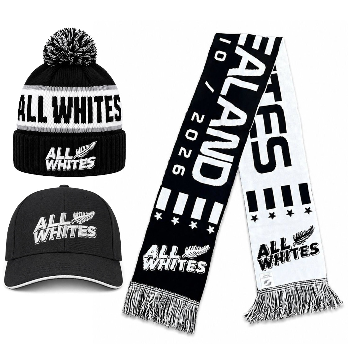 All Whites Cap, Scarf and Beanie Set All Whites Beanie, Scarf and Beanie Set