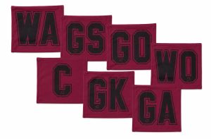 7-A-Side Stadium Velcro Netball Bibs - Maroon /Black