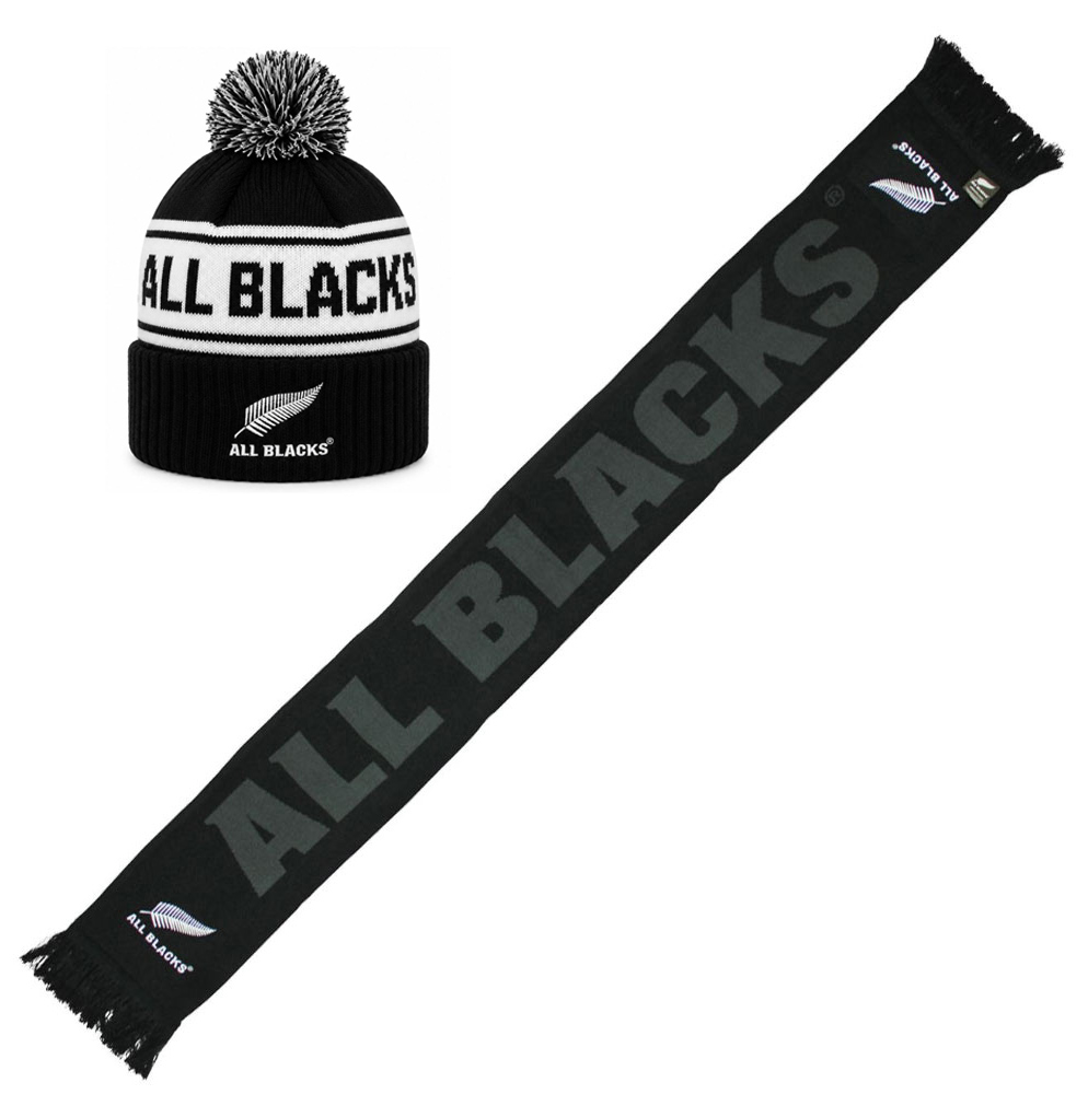 All Blacks Striker Beanie & Blackout Scarf All Blacks Striker Beanie & Blackout Scarf