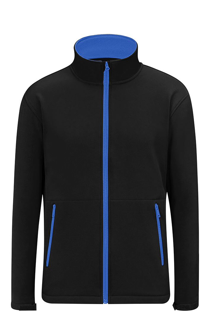 CJ2608 Adults Contrast Softshell Jacket Contrast Softshell Jacket Black Blue