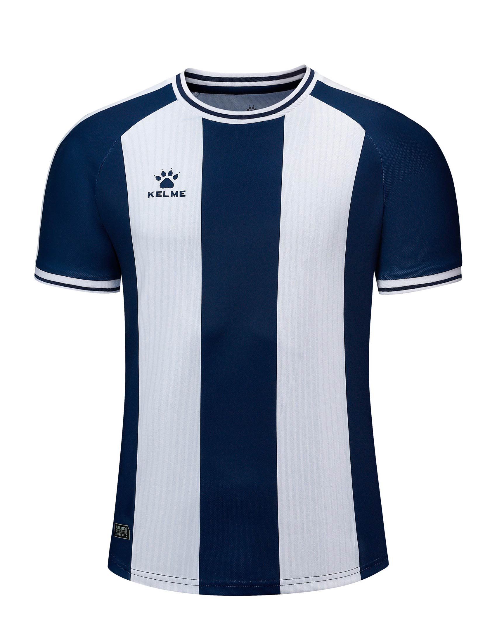 Kelme Adults Short Sleeve Football Shirt - Athens 7451ZB1795 Kelme Adults Short Sleeve Football Shirt Dark Blue White