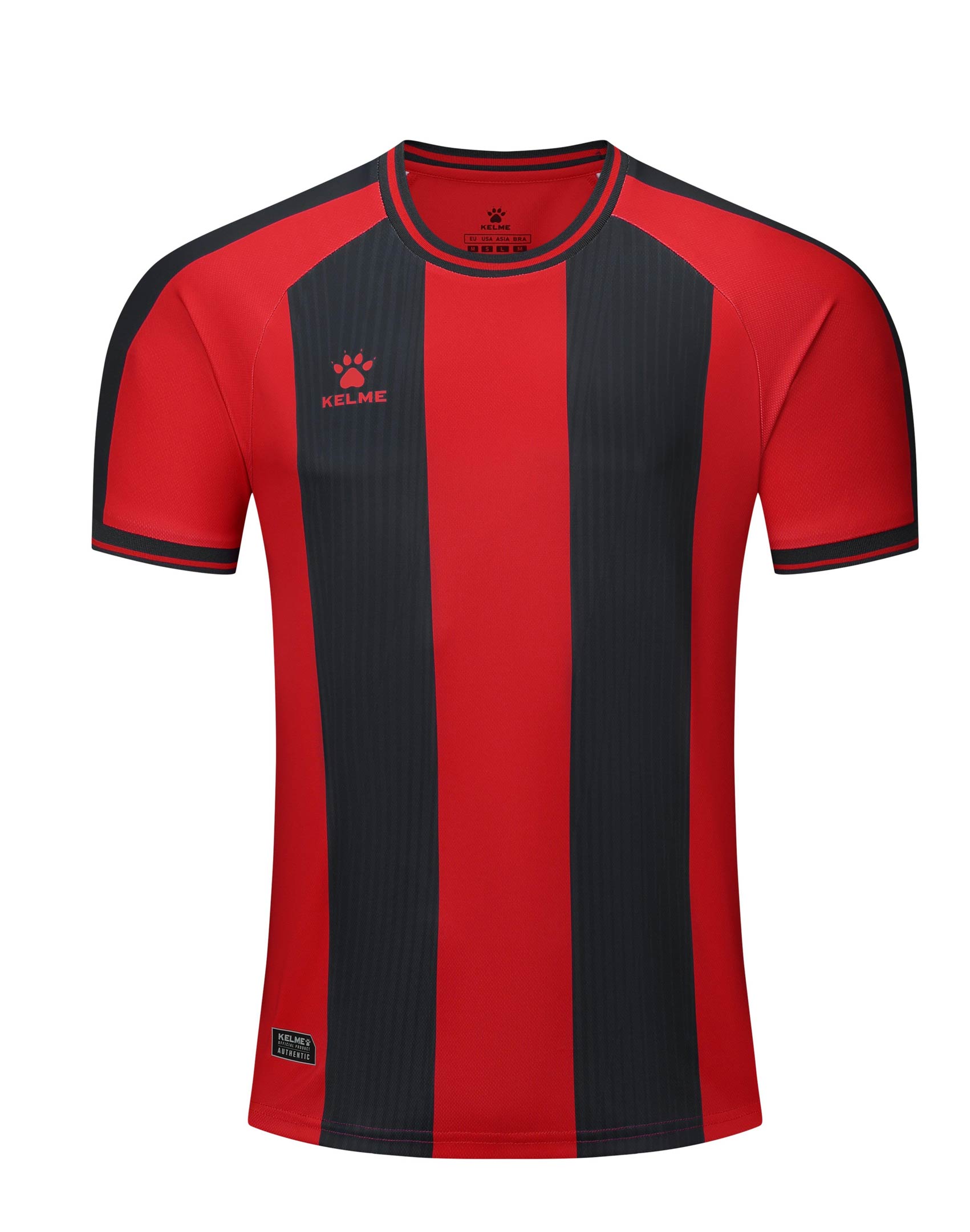 Kelme Adults Short Sleeve Football Shirt - Athens 7451ZB1795 Kelme Adults Short Sleeve Football Shirt Red Black