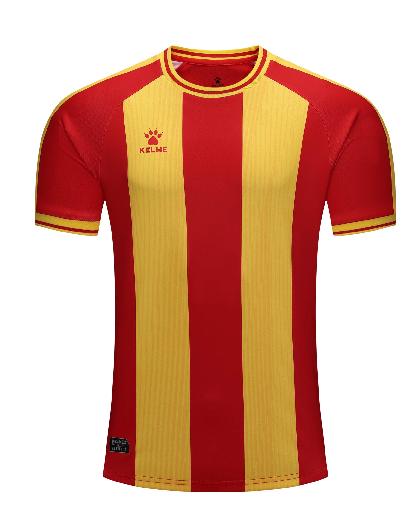 Kelme Adults Short Sleeve Football Shirt - Athens 7451ZB1795 Kelme Adults Short Sleeve Football Shirt Red Yellow