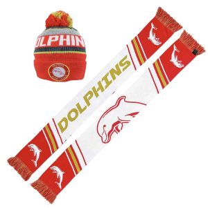 Dolphins NRL Tundra Beanie & Velocity Scarf Set Dolphins NRL Tundra Beanie & Velocity Scarf Set