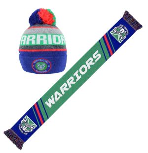 NZ Warriors NRL Velocity Scarf & Tundra Beanie Set