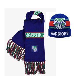 NZ Warriors NRL Bar Scarf & Transform Beanie Set NZ Warriors NRL Bar Scarf & Transform Beanie Set
