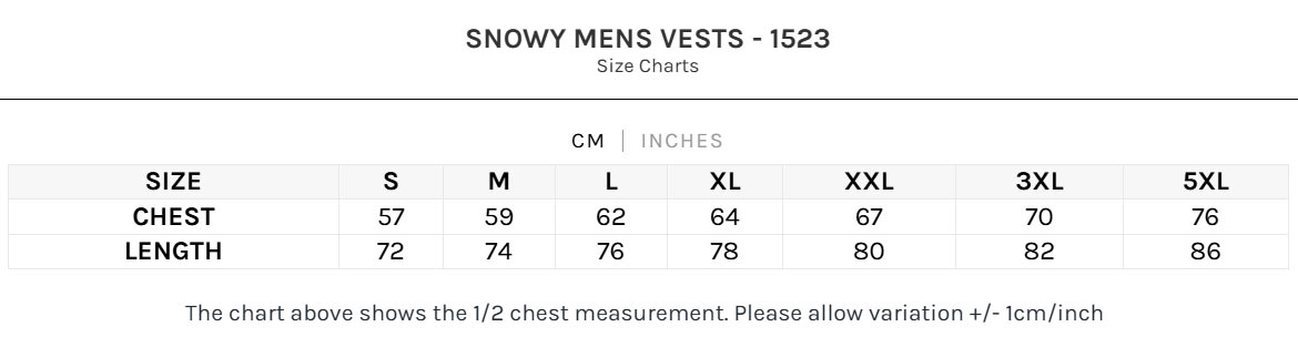 1523 SNOWY MENS VESTS